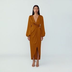 Fame and Partners Shay Copper Silk Dress